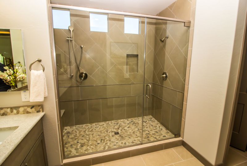 Modern bathroom with walk-in shower