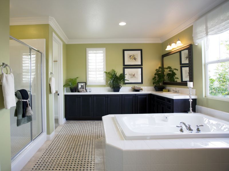 Elegant soaking tub with ambient lighting